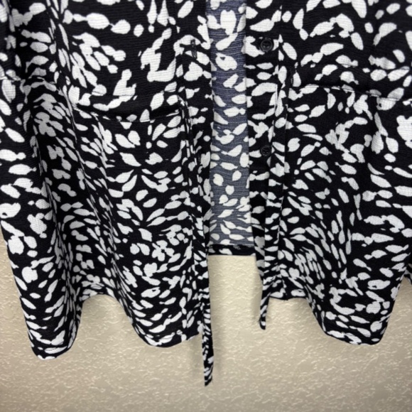 Fred David Black White Dolman Sleeves Button Down Top Jacket Women's Size 3X - Picture 6 of 12
